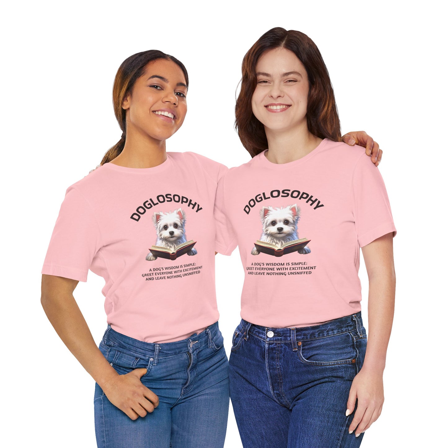 Doglosophy Unisex Jersey Short Sleeve Tee – "A Dog's wisdom is simple" Design