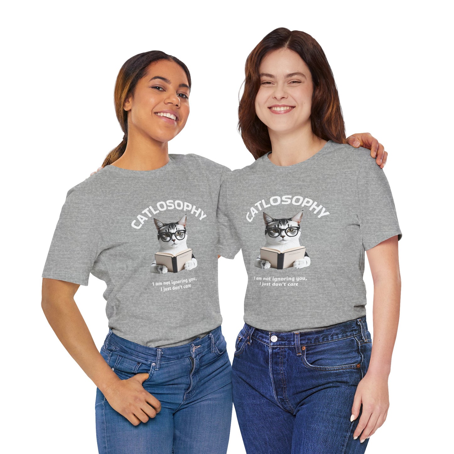 Catlosophy Unisex Jersey Maglietta a maniche corte – Design "Non ti sto ignorando, solo che non me ne frega niente"