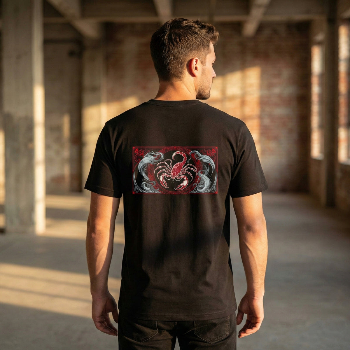 GOTHIC ZODIAC, Back Red T-Shirt. Zodiac in the Shadows.  Not everyone seeks the light of the stars.