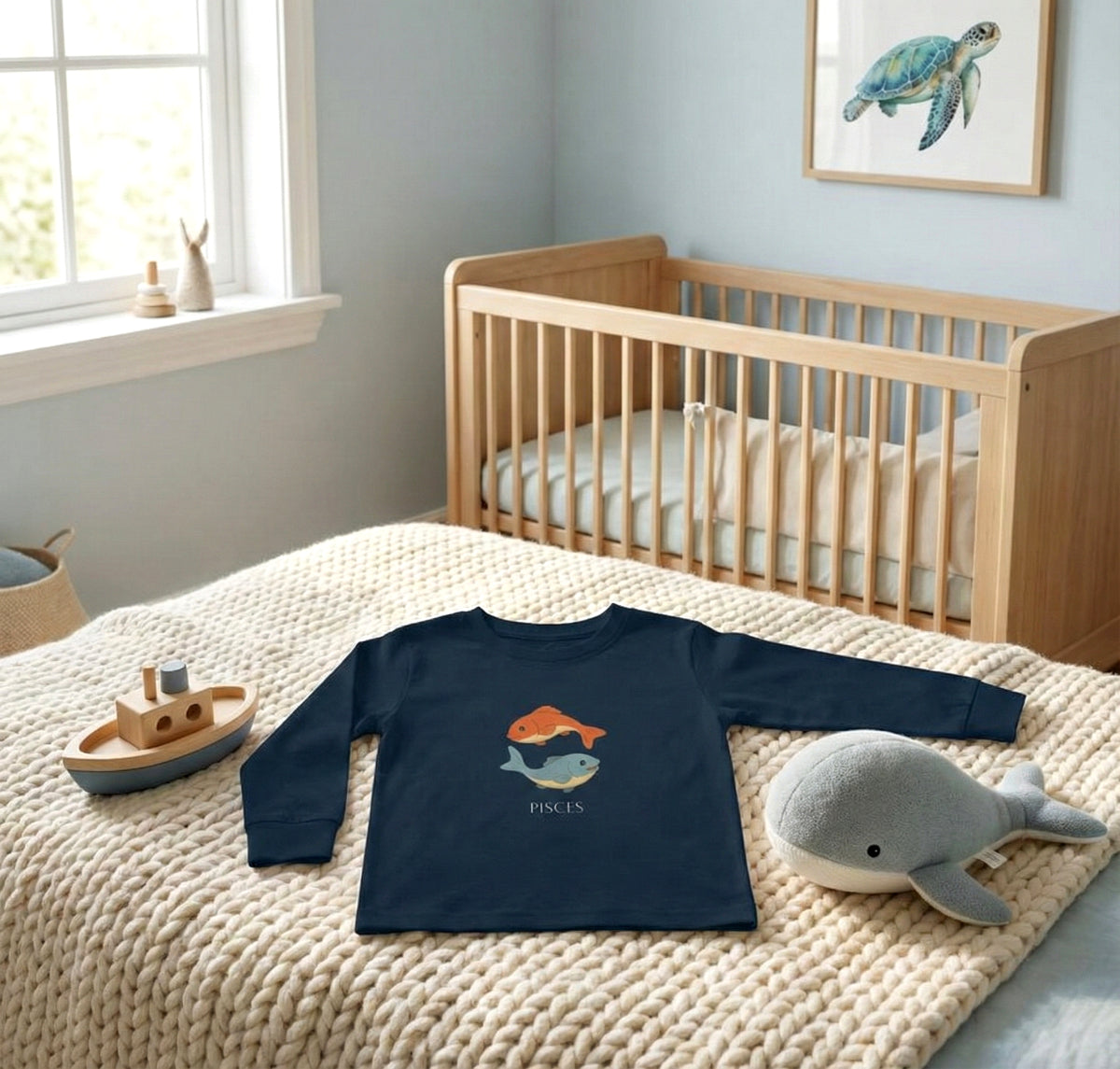 ZODIAC DREAMS Long Sleeve Tee for Kids. Little Dreamers Among the Stars.