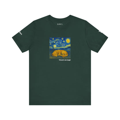 Unisex T-Shirt con cane DOGART  - VAN GOGH - Un dipinto iconico rivisitato con i cani