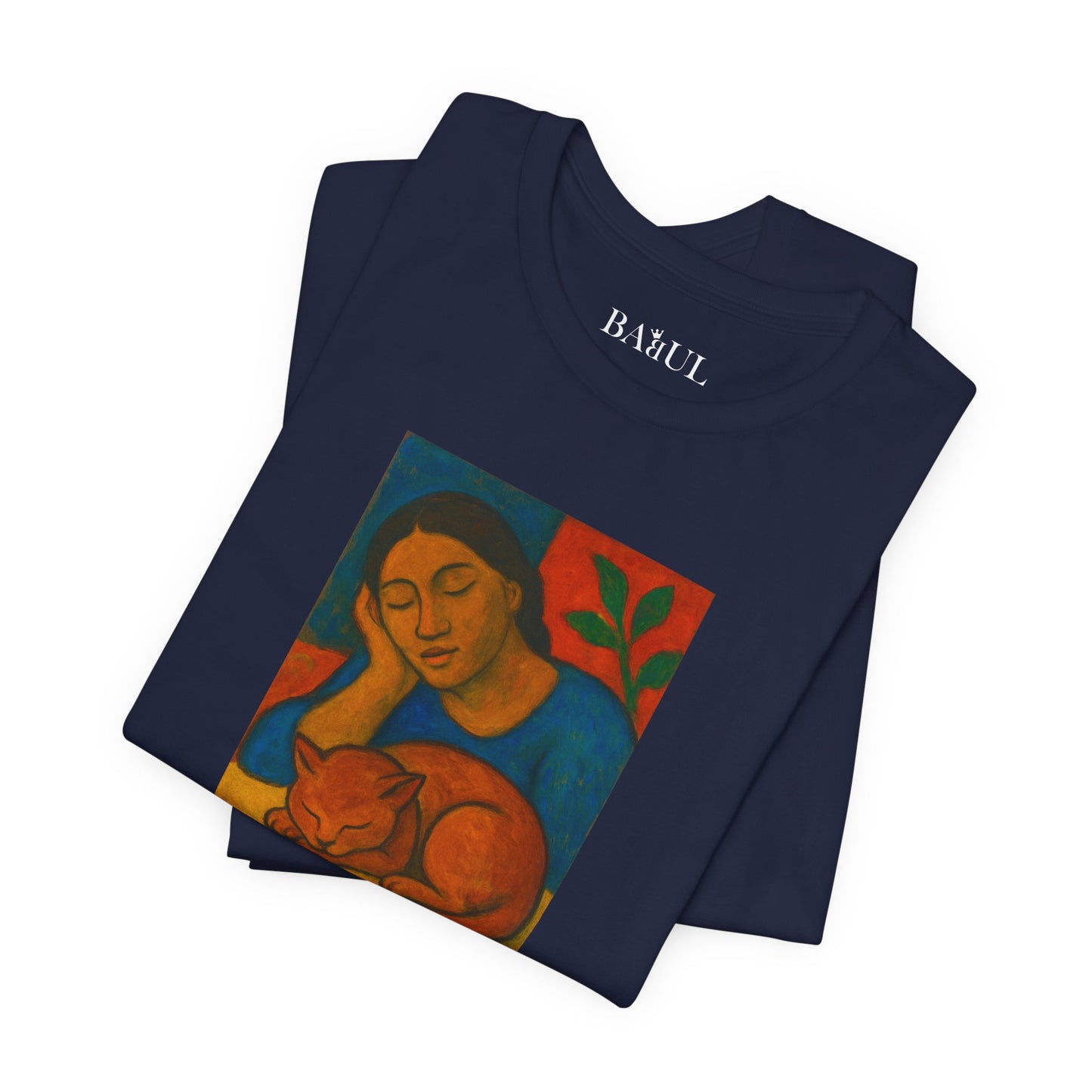 T-shirt unisex CATART - GAUGUIN - Un dipinto iconico rivisitato con i gatti