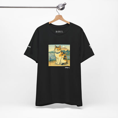 T-Shirt unisex CATART - Stile artistico giapponese UKIYO-E - Pittura iconica rivisitata con i gatti