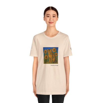 T-shirt unisex CATART - Vincent van Gogh - Un dipinto iconico rivisitato con i gatti