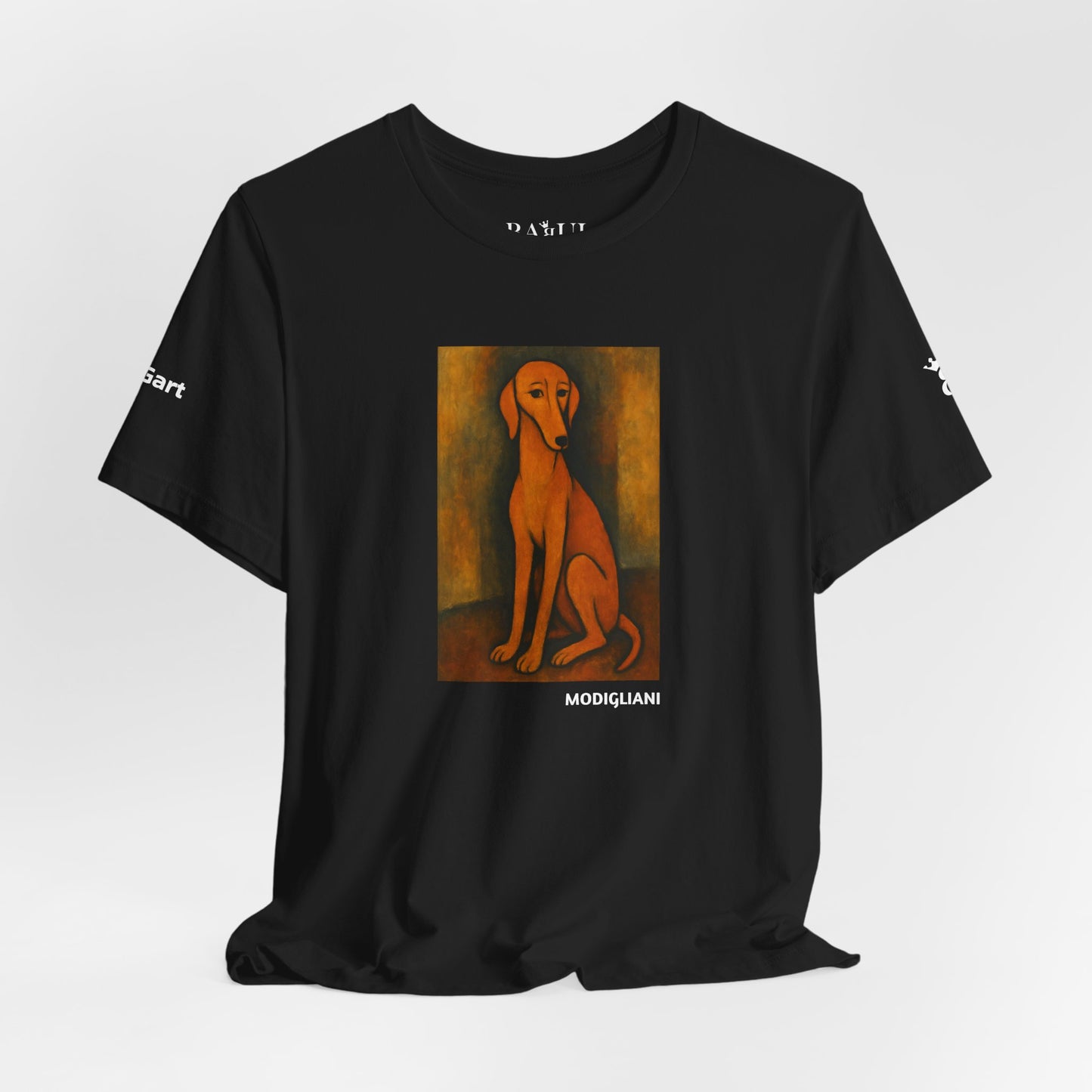 Unisex T-Shirt con cane DOGART  - MODIGLIANI - Un dipinto iconico rivisitato con i cani