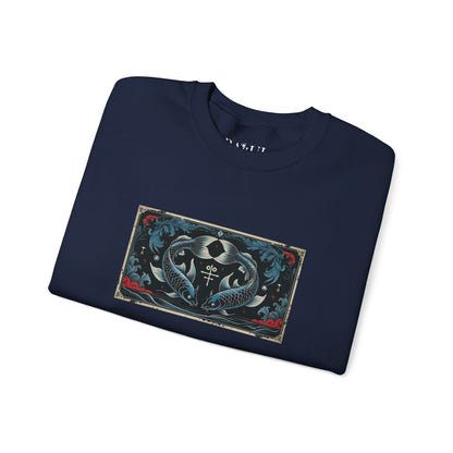 Pesci - Felpa Zodiaco Gotico, grafica in Blu
