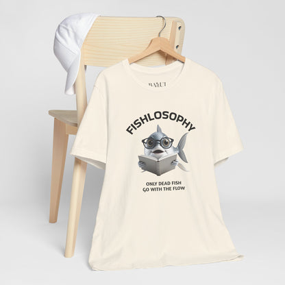 Fishlosophy Unisex Jersey Maglietta a maniche corte – Le profondità dell'oceano non sono per i deboli di cuore.