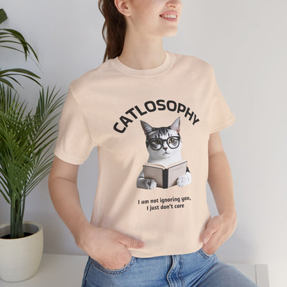 Catlosophy Unisex Jersey Maglietta a maniche corte – Design "Non ti sto ignorando, solo che non me ne frega niente"