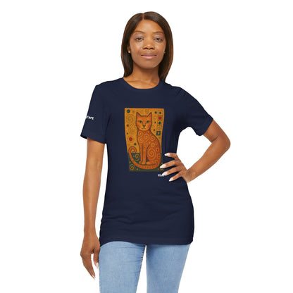 T-shirt unisex CATART - KLIMT - Dipinto iconico rivisitato con i gatti