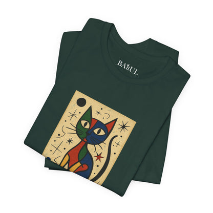 T-shirt unisex CATART - MIRO - Dipinto iconico rivisitato con i gatti