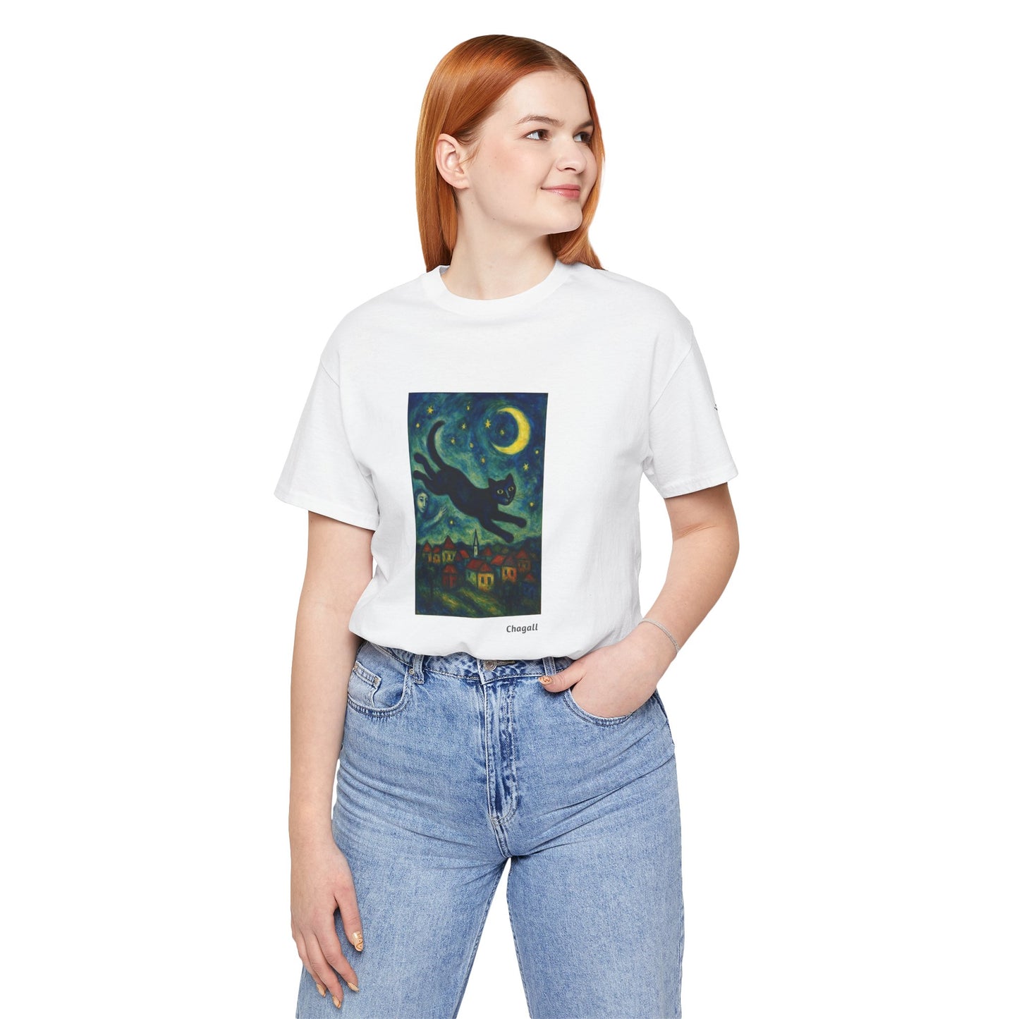 T-shirt unisex CATART - MARC CHAGALL - Un dipinto iconico rivisitato con i gatti