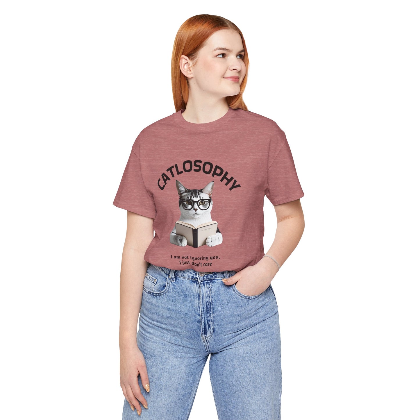 Catlosophy Unisex Jersey Maglietta a maniche corte – Design "Non ti sto ignorando, solo che non me ne frega niente"