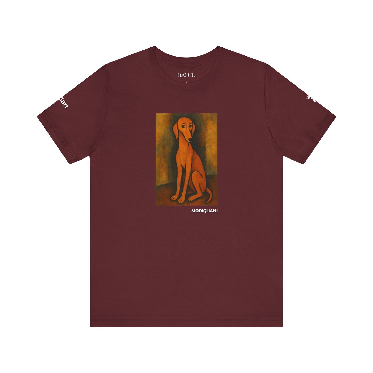 Unisex T-Shirt con cane DOGART  - MODIGLIANI - Un dipinto iconico rivisitato con i cani