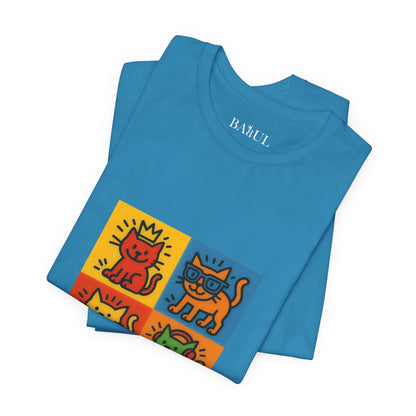 T-shirt unisex CATART - KEITH HARING - Un dipinto iconico rivisitato con i gatti