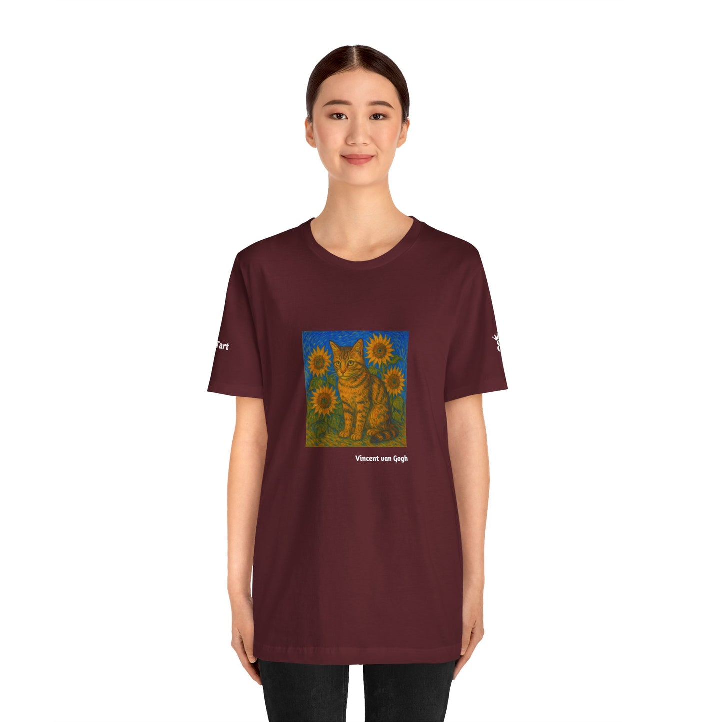 T-shirt unisex CATART - Vincent van Gogh - Un dipinto iconico rivisitato con i gatti