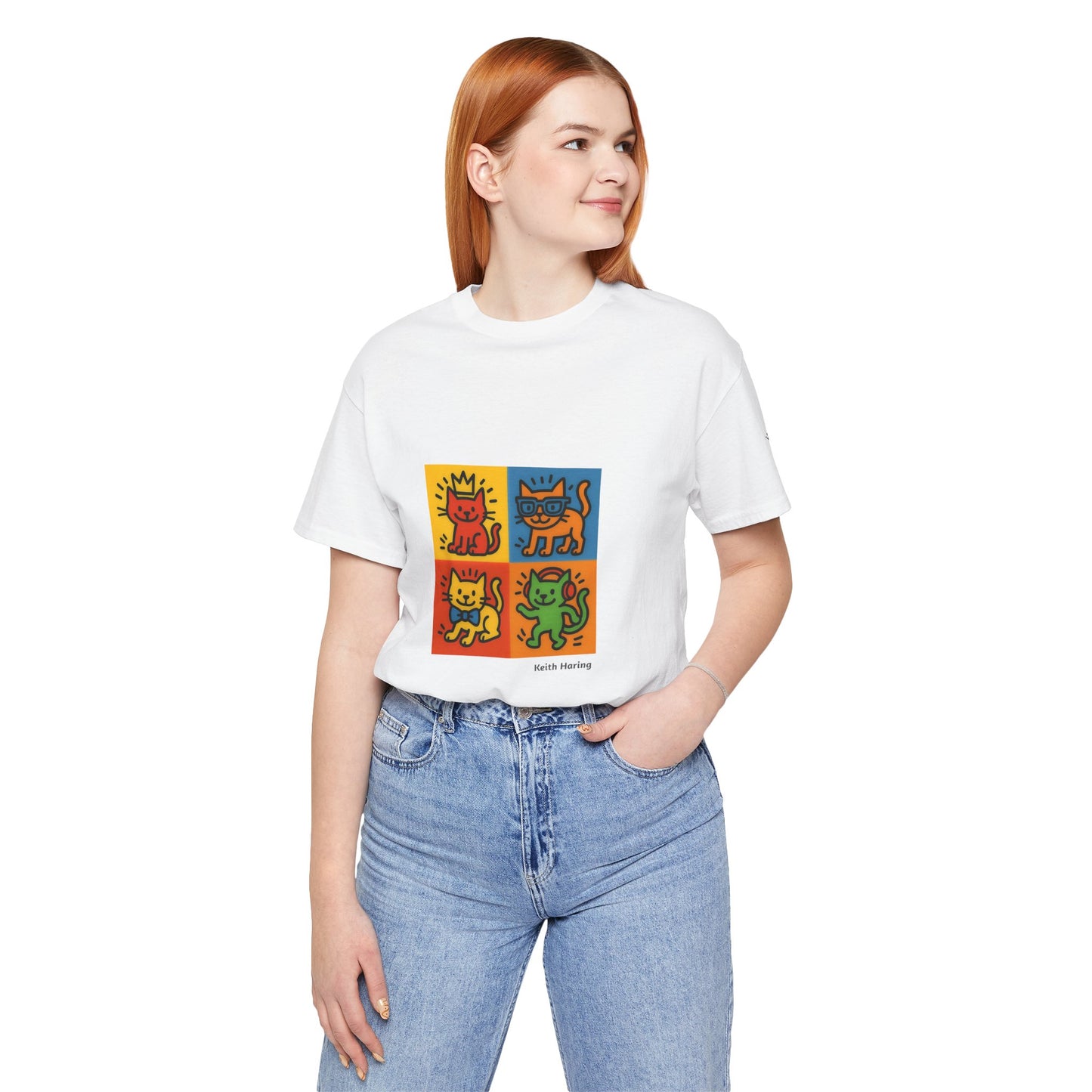 T-shirt unisex CATART - KEITH HARING - Un dipinto iconico rivisitato con i gatti