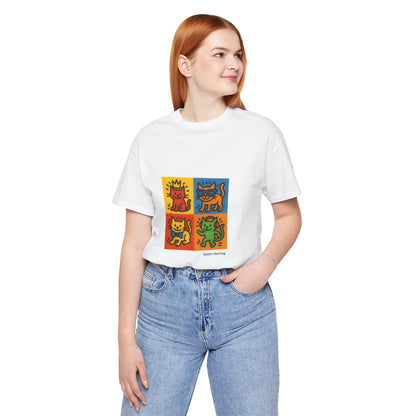 T-shirt unisex CATART - KEITH HARING - Un dipinto iconico rivisitato con i gatti