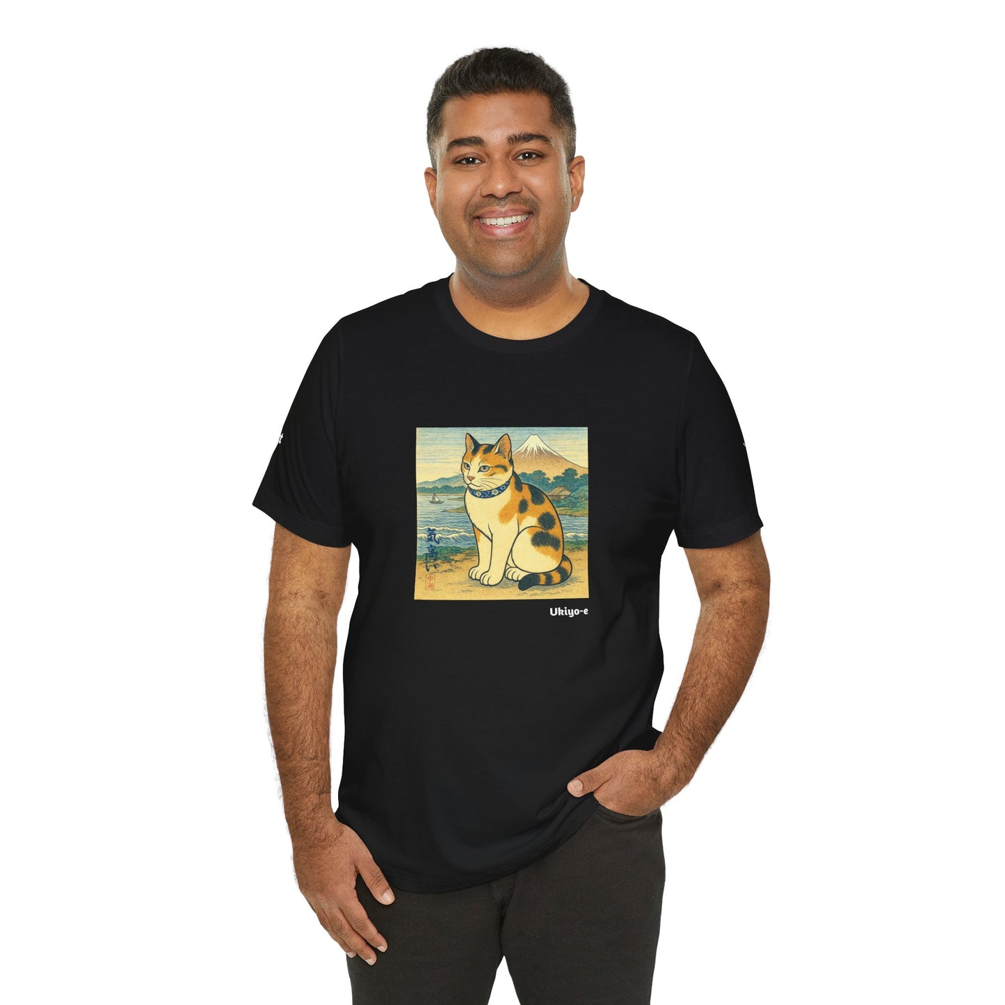 T-Shirt unisex CATART - Stile artistico giapponese UKIYO-E - Pittura iconica rivisitata con i gatti