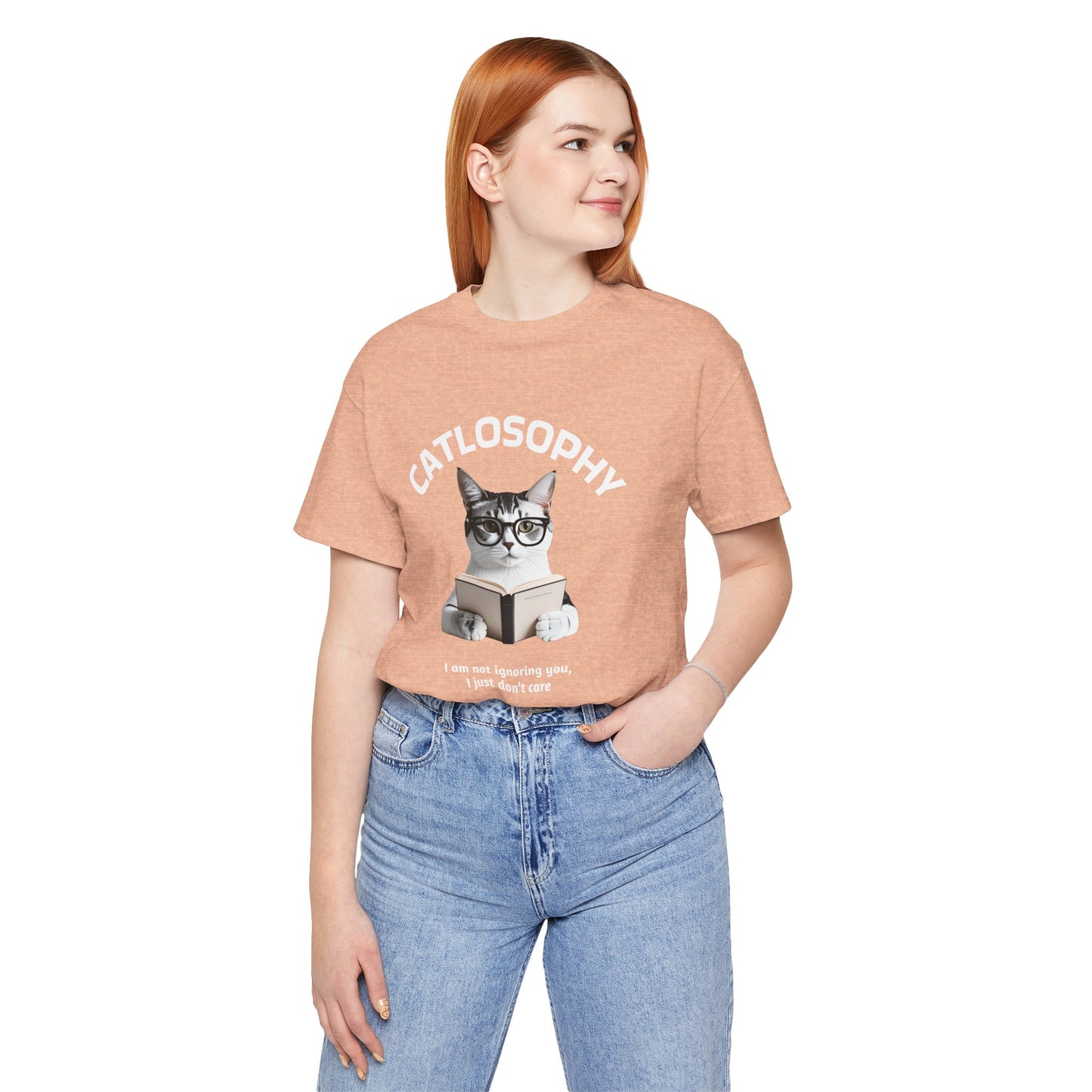 Catlosophy Unisex Jersey Maglietta a maniche corte – Design "Non ti sto ignorando, solo che non me ne frega niente"