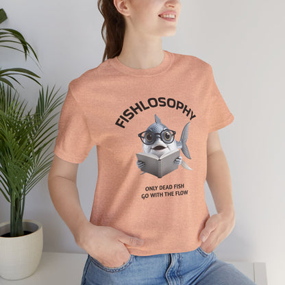 Fishlosophy Unisex Jersey Maglietta a maniche corte – Le profondità dell'oceano non sono per i deboli di cuore.