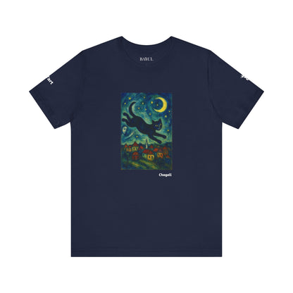 T-shirt unisex CATART - MARC CHAGALL - Un dipinto iconico rivisitato con i gatti