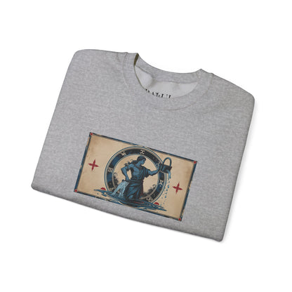 Acquario - Felpa Zodiaco Gotico, grafica in Blu