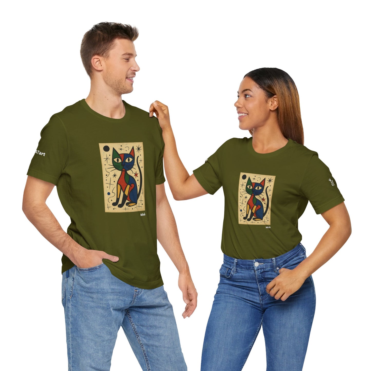T-shirt unisex CATART - MIRO - Dipinto iconico rivisitato con i gatti