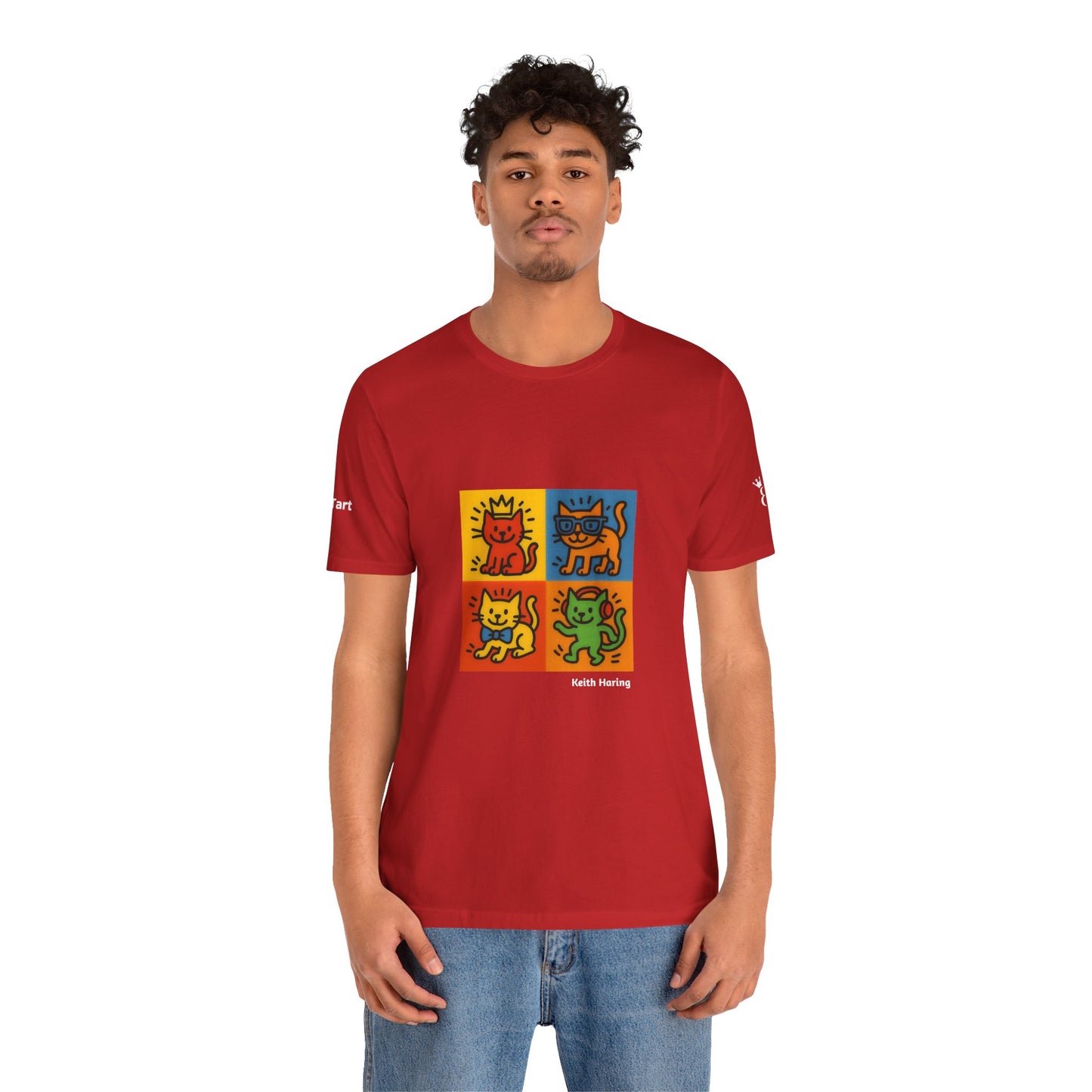 T-shirt unisex CATART - KEITH HARING - Un dipinto iconico rivisitato con i gatti