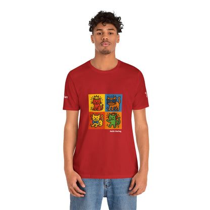 T-shirt unisex CATART - KEITH HARING - Un dipinto iconico rivisitato con i gatti