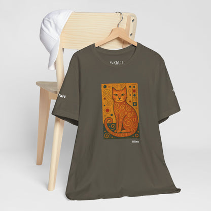 T-shirt unisex CATART - KLIMT - Dipinto iconico rivisitato con i gatti