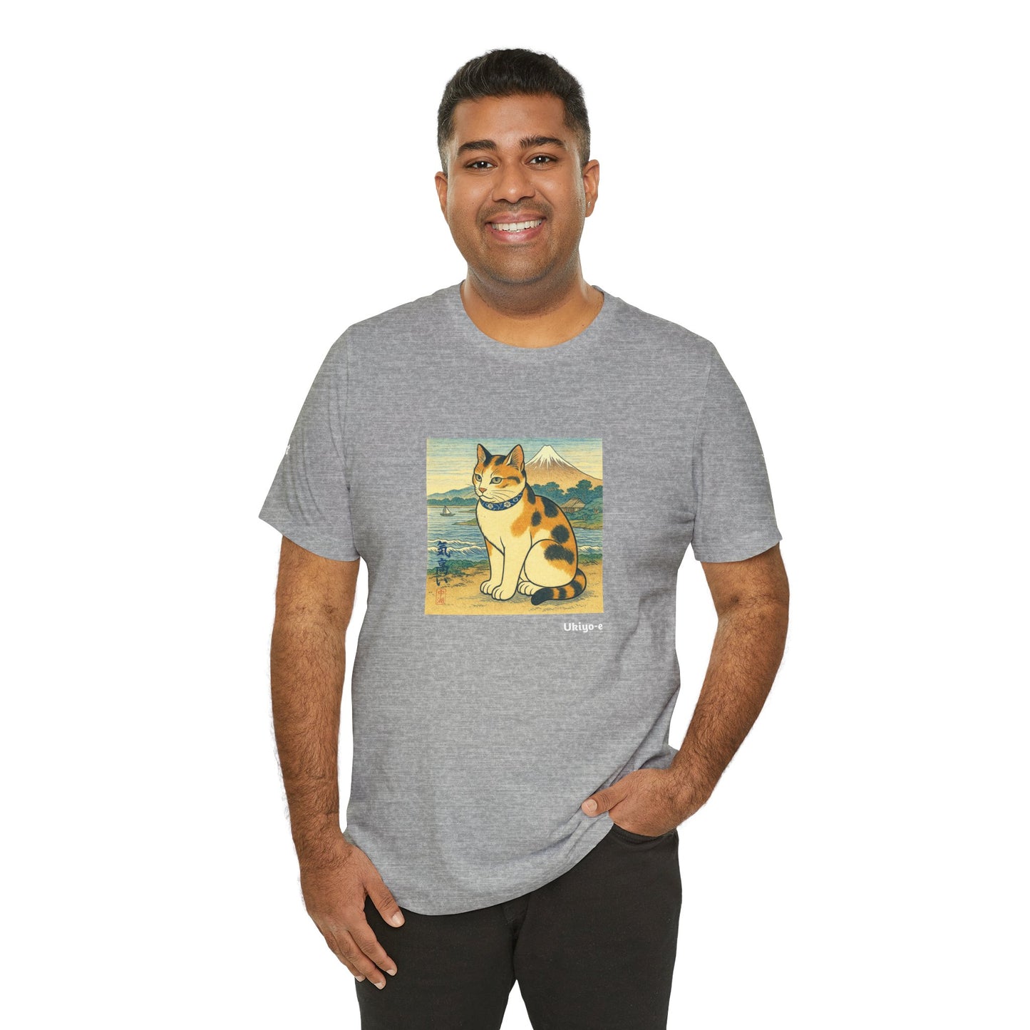 T-Shirt unisex CATART - Stile artistico giapponese UKIYO-E - Pittura iconica rivisitata con i gatti