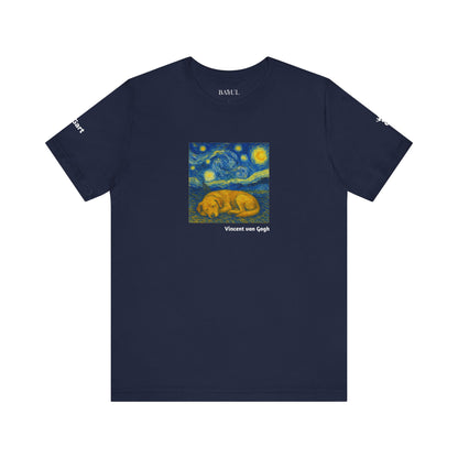 Unisex T-Shirt con cane DOGART  - VAN GOGH - Un dipinto iconico rivisitato con i cani