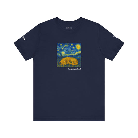 Unisex T-Shirt con cane DOGART  - VAN GOGH - Un dipinto iconico rivisitato con i cani