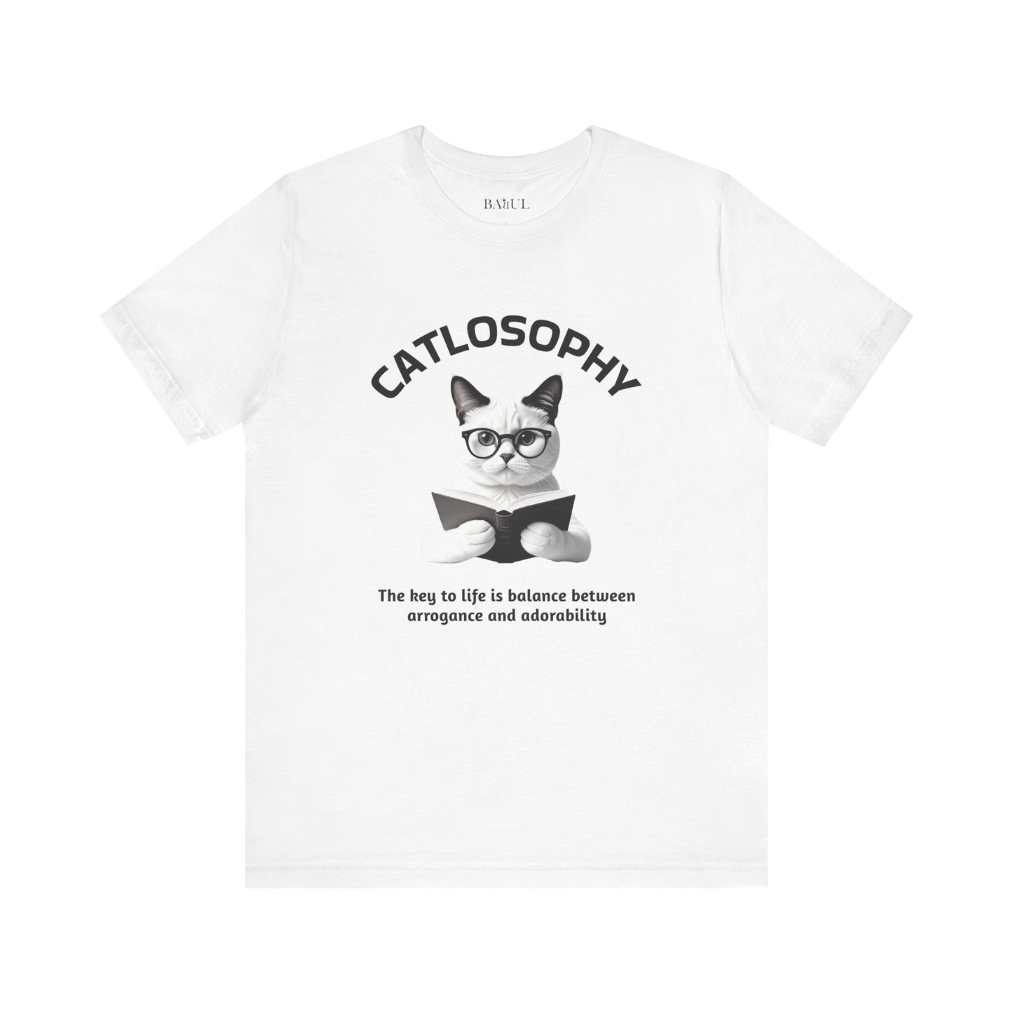 Catlosophy Maglietta unisex a maniche corte in jersey – Design "La chiave della vita"