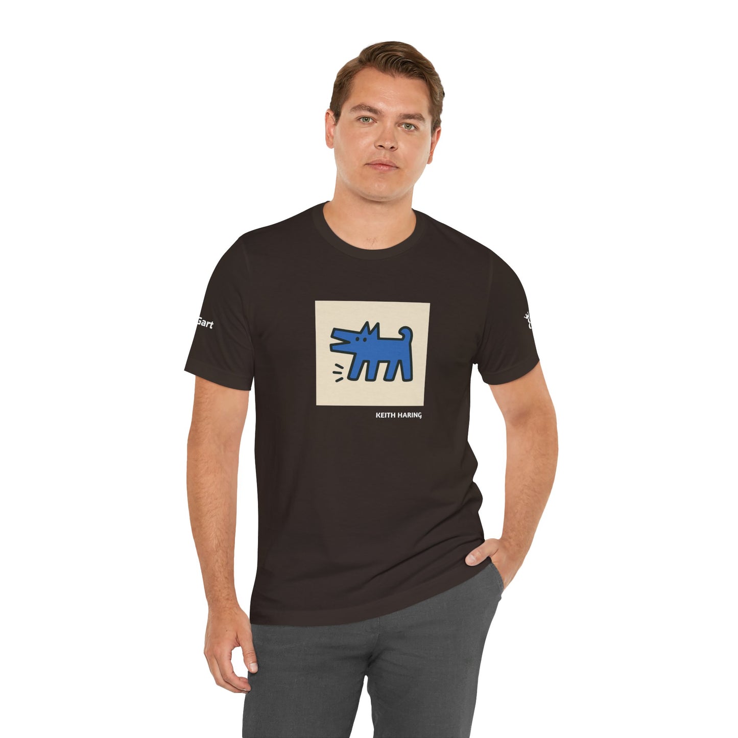 Unisex T-Shirt con cane DOGART  - KEITH HARING - Dipinto iconico rivisitato con i cani