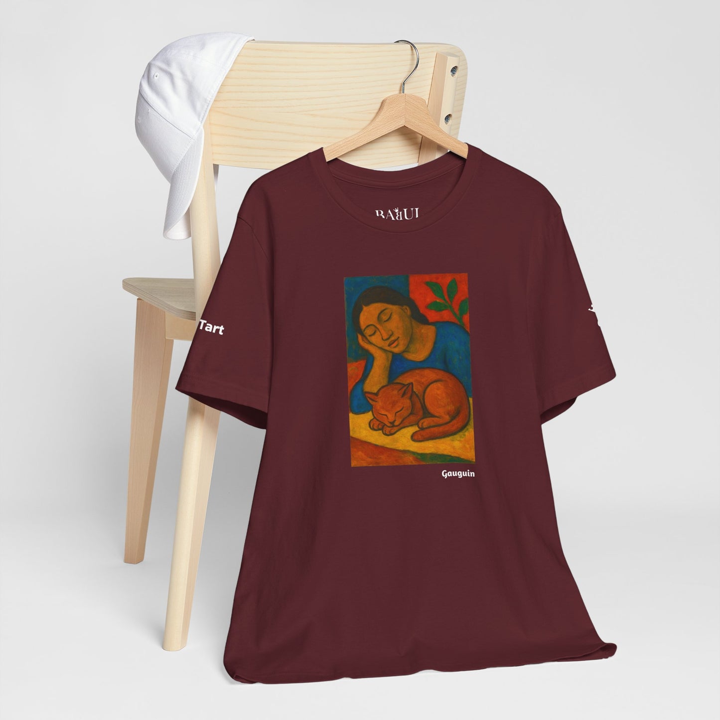 T-shirt unisex CATART - GAUGUIN - Un dipinto iconico rivisitato con i gatti