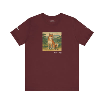 Unisex T-Shirt con cane DOGART - STILE SUMI-E - Dipinto iconico rivisitato con i cani