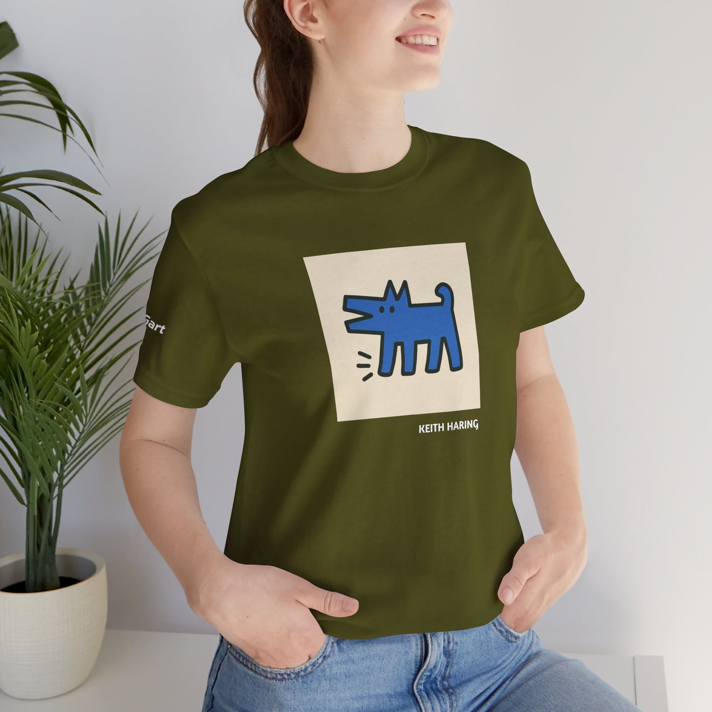 Unisex T-Shirt con cane DOGART  - KEITH HARING - Dipinto iconico rivisitato con i cani