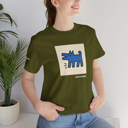 Unisex T-Shirt con cane DOGART  - KEITH HARING - Dipinto iconico rivisitato con i cani