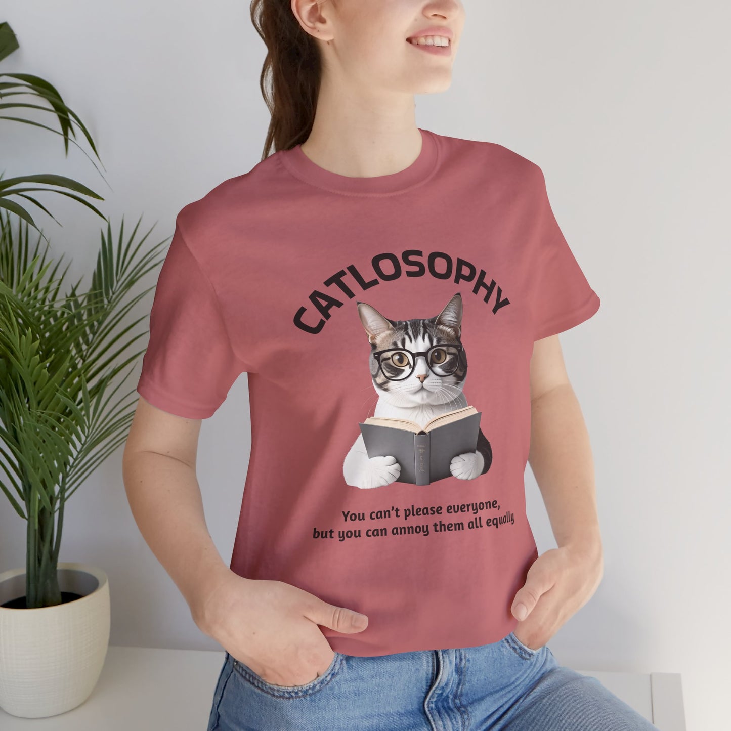 Catlosophy Unisex Jersey Maglietta a maniche corte – Design "Non puoi accontentare tutti"