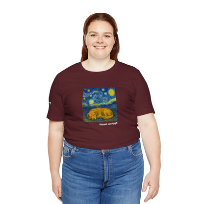 Unisex T-Shirt con cane DOGART  - VAN GOGH - Un dipinto iconico rivisitato con i cani