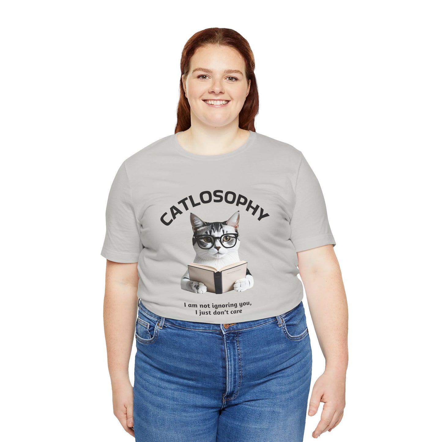 Catlosophy Unisex Jersey Maglietta a maniche corte – Design "Non ti sto ignorando, solo che non me ne frega niente"