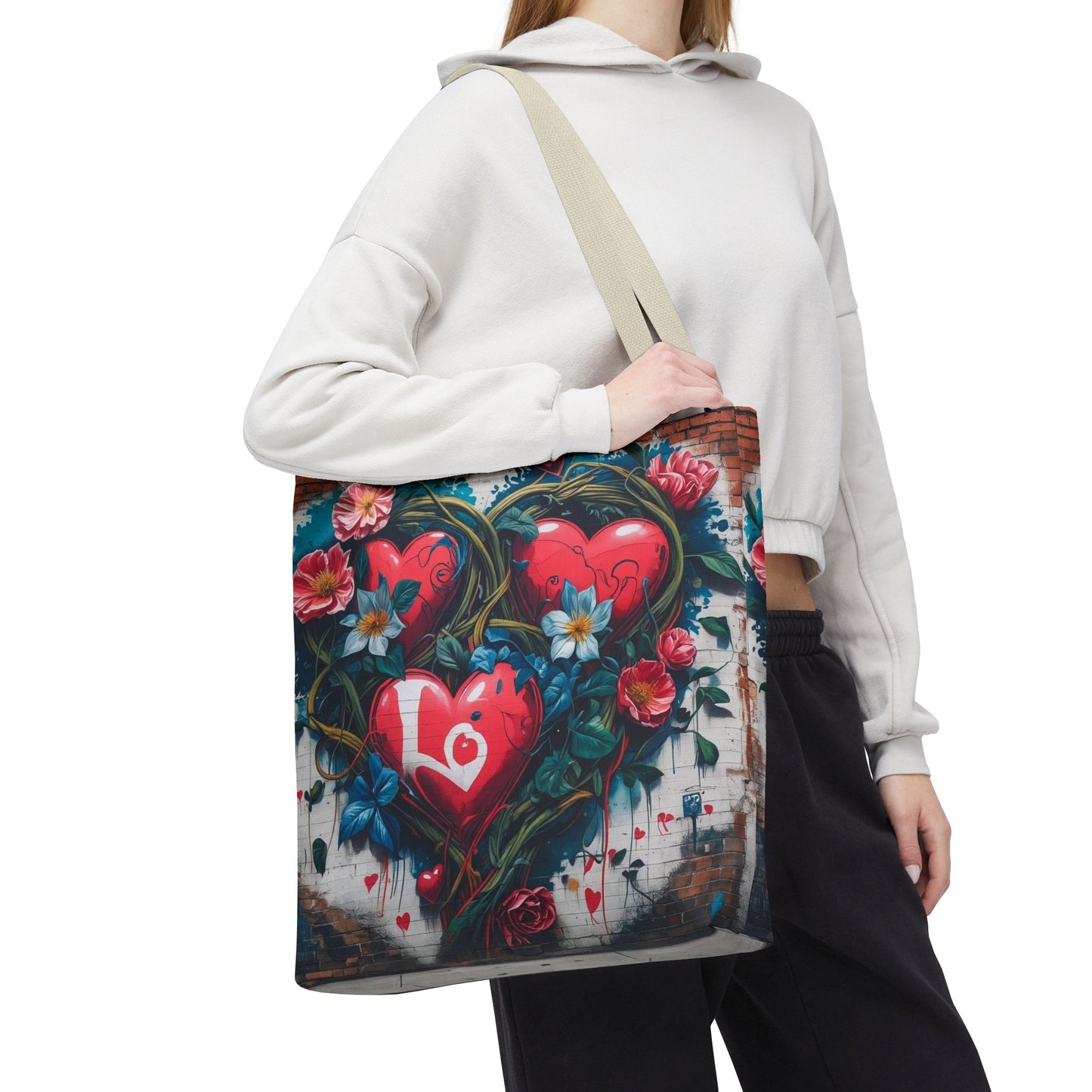 Artistic Surge - Eco-Friendly Canvas Tote Bag - HEARTS OF LOVE