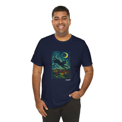 T-shirt unisex CATART - MARC CHAGALL - Un dipinto iconico rivisitato con i gatti