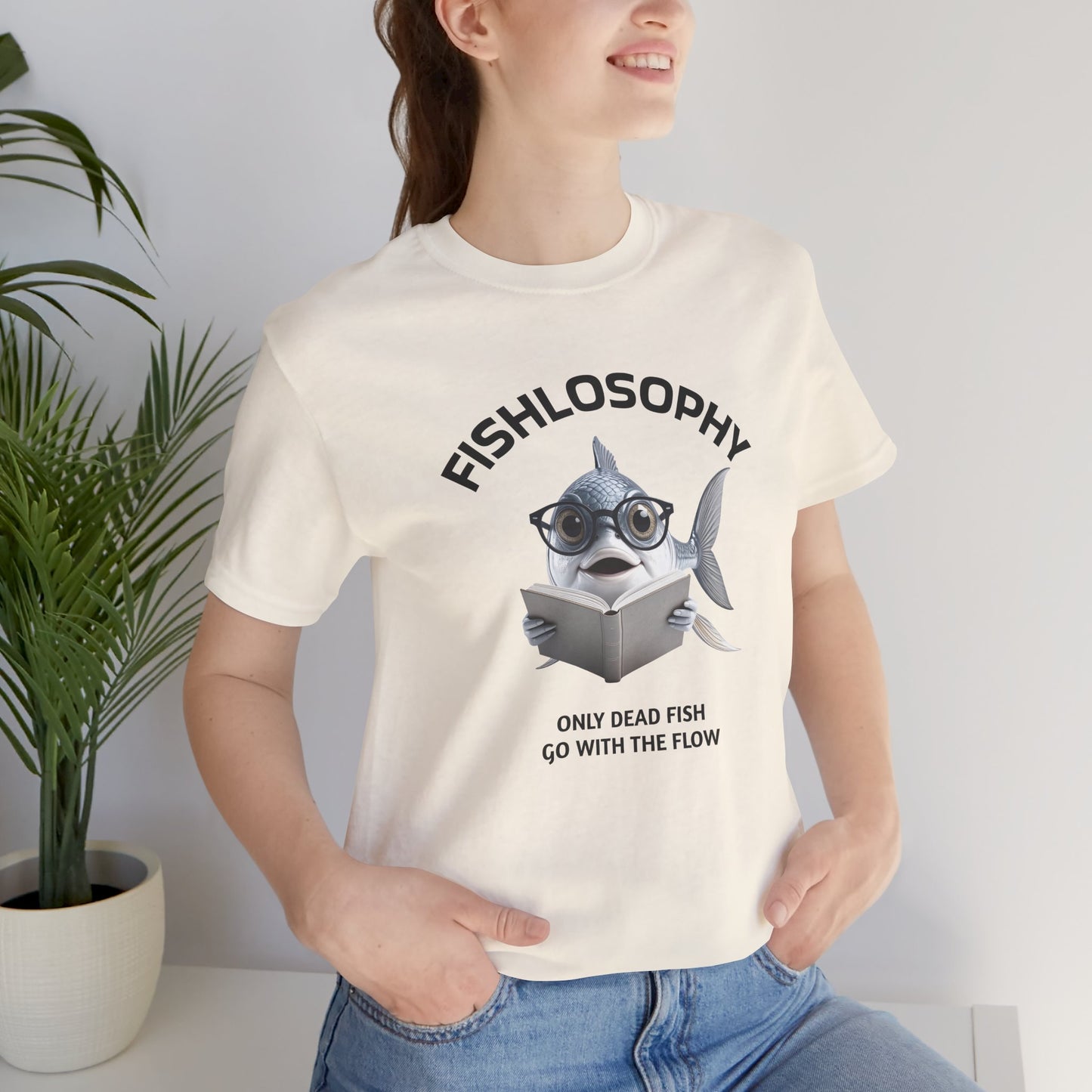 Fishlosophy Unisex Jersey Maglietta a maniche corte – Le profondità dell'oceano non sono per i deboli di cuore.