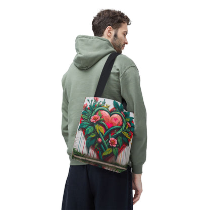 Artistic Surge - Eco-Friendly Canvas Tote Bag - HEARTS OF LOVE