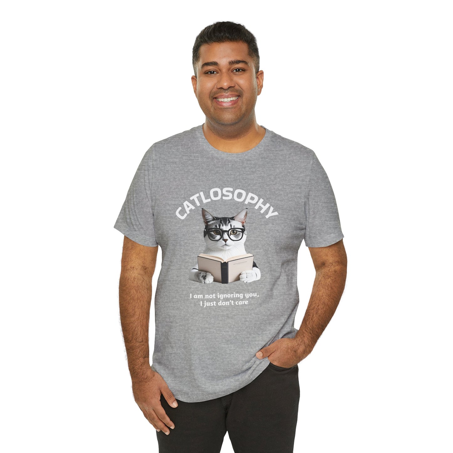 Catlosophy Unisex Jersey Maglietta a maniche corte – Design "Non ti sto ignorando, solo che non me ne frega niente"