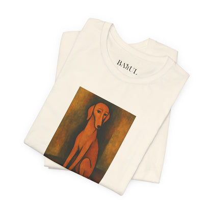 Unisex T-Shirt con cane DOGART  - MODIGLIANI - Un dipinto iconico rivisitato con i cani