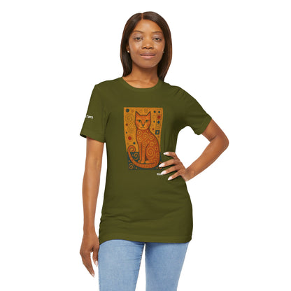 T-shirt unisex CATART - KLIMT - Dipinto iconico rivisitato con i gatti