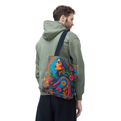 Artistic Surge - Eco-Friendly Canvas Tote Bag - FLOWERING WOMAN